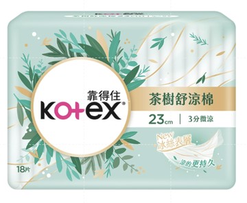 靠得住茶樹舒涼棉 23cm 18片