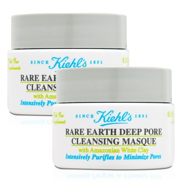 【KIEHLS 契爾氏】亞馬遜白泥淨緻毛孔面膜14ml*2(百貨專櫃貨)