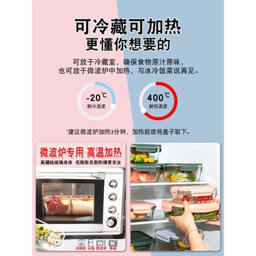 冰箱保鮮盒帶蓋餐盒套裝上班族微波爐加熱玻璃飯盒學生便當碗圓形