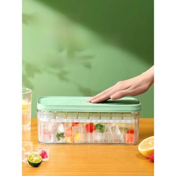 冰塊模具帶蓋制冰模具按壓出冰儲物盒家用冰箱自制凍冰塊神器冰格