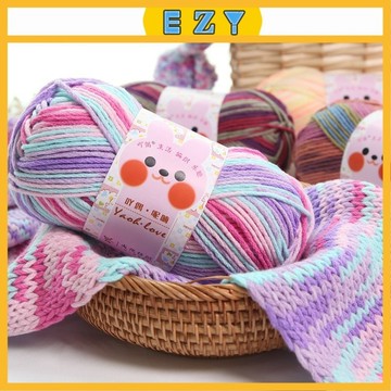 [EZY]台灣出貨 毛線團 手作DIY 工具 6股花色牛奶棉毛綫團粗綫球特價批髮圍巾帽子鈎針手工編織材料包