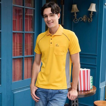 【LEIDOOE】簡約休閒吸排男短POLO衫(36507)黃