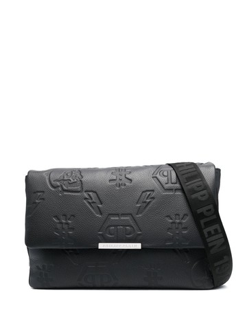 Philipp Plein - monogram leather shoulder bag - women - Calf Leather - One Size - Black