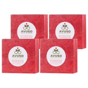 AVUSO 行道者 紅檀香乳香手工皂 100%天然植物油 適用於所有膚質  125g  4盒
