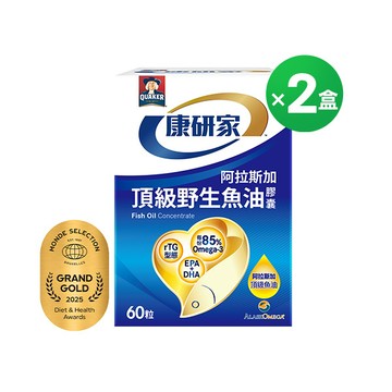 【定期購 每期60天】桂格康研家 頂級野生魚油膠囊60顆X2盒