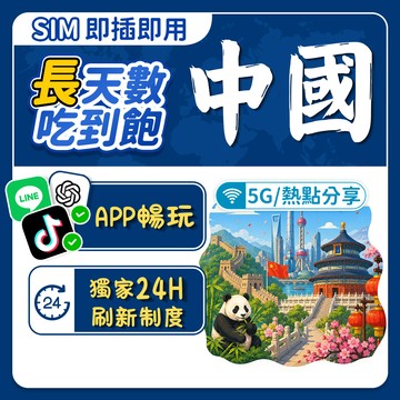 【飛網科技】中國網卡 10~30天 大容量流量 吃到飽 可加值 中國SIM卡 大陸網卡 西藏 北京 即插即用 免翻墻