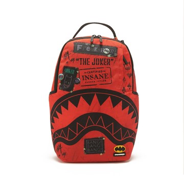 SPRAYGROUND DC小丑監獄聯名款大容量後背包 紅色 G688166