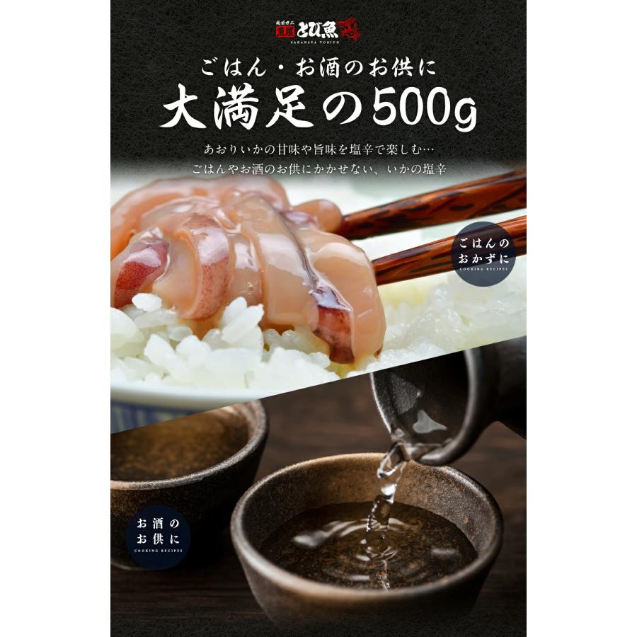 国産 いかの塩辛 500g 北海道の厳選するめいか使用 国産原料 国内加工 イカ しおから 塩辛 おつまみ 海鮮 鮮度抜群 厳選素材 送料