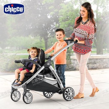 chicco-Bravo for 2雙人秒收手推車-鋼鐵灰