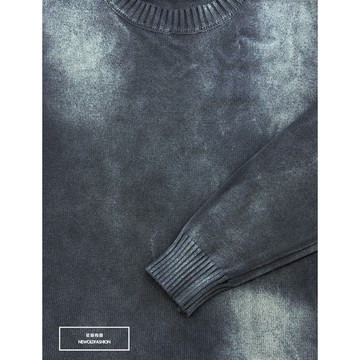 E7th.厚磅素面復古暈染針織毛衣(E70032510)-黑灰 日系 極簡 韓系 慵懶 百搭針織 冬季 毛衣