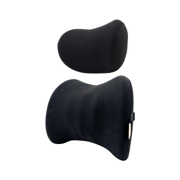 【OMyCar】3D凝膠車用頭枕+護腰墊 (凝膠材質 透氣舒適 車用靠墊 車用腰枕 符合人體工學設計)