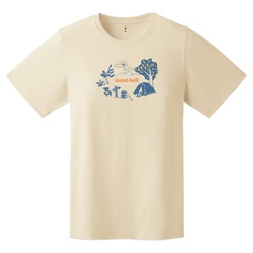 ├登山樂┤日本 mont-bell Wic.T Stay in a tent 女款短排T 象牙白 # 1114785IV
