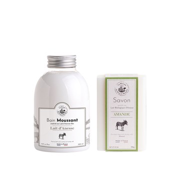 【Pick & Go馬上送】｜驢奶柔膚沐浴禮盒[含護膚泡泡露500ml+香氛皂125g] 香皂 泡泡露 泡澡