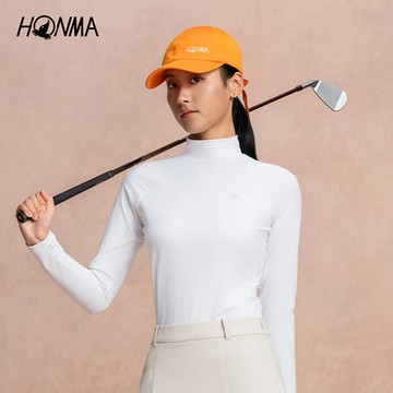 HONMA 本間高爾夫 女士打底衫 2025秋冬新款 舒適拼接設計 日本高爾夫專業品牌(S~L 亮白色HWLQ704R612)