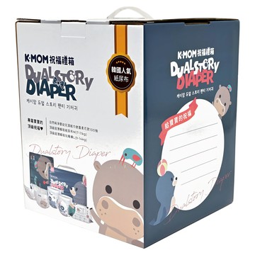 MOTHER-K DUALSTORY DIAPER 祝福禮箱  白色  頂級超薄瞬吸紙尿布 M 7-11kg x1 + 頂級超薄瞬吸玩睡褲 L 9-14kg x 1  1盒