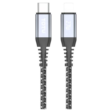 TOTU 拓途 CB-5系列 PD Lightning-Type-C iPhone 鋁合金編織快充線  1m  灰色  1條