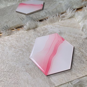 交換禮物 杯墊 居家生活 送禮 手工杯墊 獨一無二/酒精墨水藝術