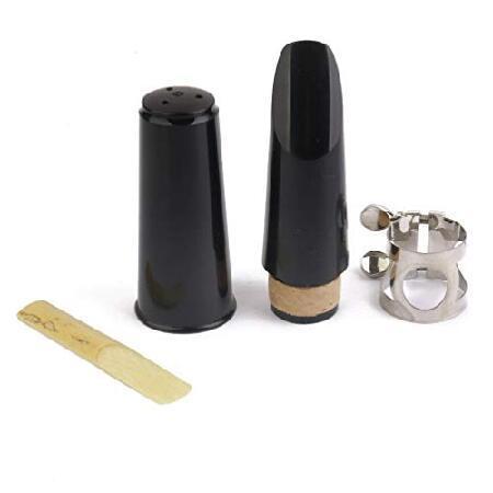 Healifty Clarinet Mouthpiece Kit with Ligature Reed Plastic Mouthpiece Cap Woodwind Instrument Parts Replacement for Clarinet Saxophone(Black)