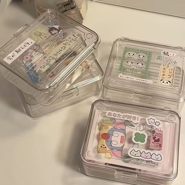 ✨限時搶購☜桃園出貨✨【2213人收藏】高顏值diy透明收納盒簡約防塵咕卡自印小卡收納展示盒創意手賬ins