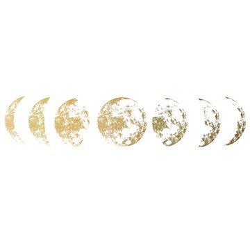 WA WALL ART 防水PVC無痕設計壁貼 FX64080 月球/月蝕  60 x 40cm  金色