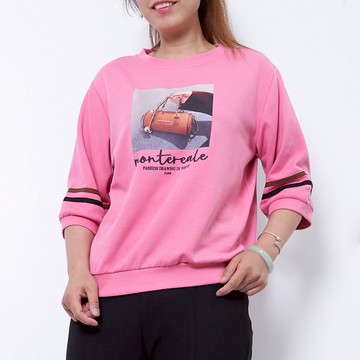 CLL巧玲瓏 手拿包方框印花七分袖上衣 1253839