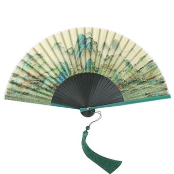 1號-新中式國風燙金折扇7寸古風女式扇子馬面裙真絲竹扇舞蹈扇