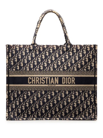 Christian Dior Pre-Owned - 2020 Large Oblique Book tote bag - women - Canvas - One Size - Blue