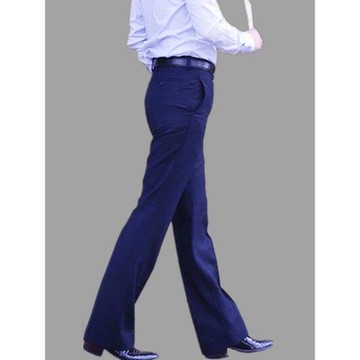 夏季冰感喇叭褲男寬松闊腿褲休閑跳舞大腳褲免燙高腰彈力微喇褲薄