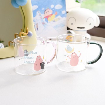 《BARBAPAPA》🇯🇵日本｜泡泡先生耐熱硼矽玻璃把手杯