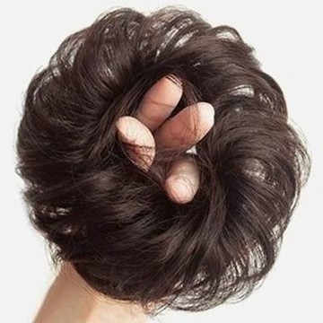 MoonDy 包包頭 假髮包 花苞頭 假髮圈 【直髮圈】淺棕色 207 丸子頭 假髮女 盤