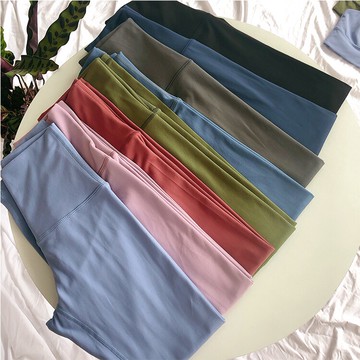 兮羊牧雪裸感褲經典磨毛瑜伽褲運動健身緊身褲彈力打底褲高腰提臀