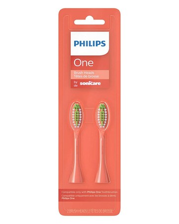 [3美日直購] Philips One Sonicare BH1022/01 珊瑚紅 2入補充替換牙刷頭 適用 HY1100/01 電動牙刷