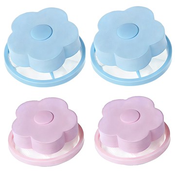 直立式洗衣機專用 花朵毛絮過濾網 4入  1組  多色