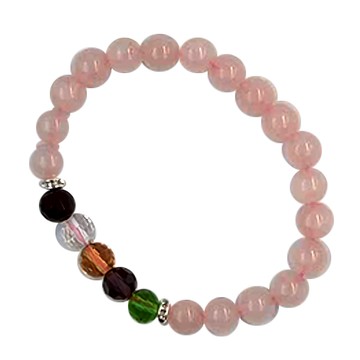 五行小晶鑽 手鍊  5g  粉水晶