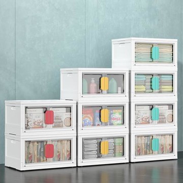 透明衣柜收納整理箱衣物玩具書籍儲物箱家用折疊塑料收納箱側唐延