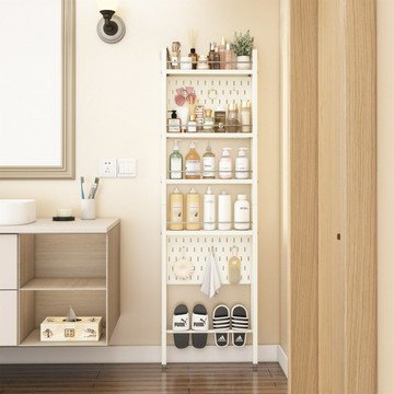 免運 可開票 超薄置物架卫生间门后浴室多层落地厕所缝隙夹缝极窄洞洞板收纳架 快速出貨