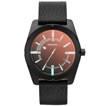 DIESEL 鐵血男兒個性休閒腕錶-黑
