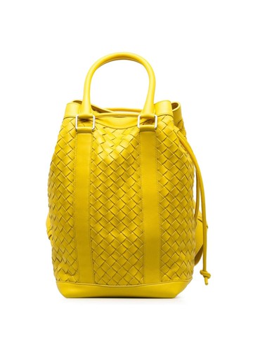 Bottega Veneta Pre-Owned - 2012-2023 Intrecciato leather backpack - women - Calf Leather - One Size - Yellow