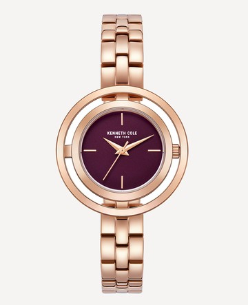 Kenneth Cole | Automatic Transparency Water Resistant Bracelet Watch in Rose Gold