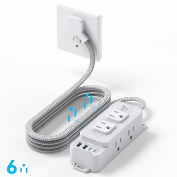 【台灣出貨】2400W 延長線 電源插座 電源延長線 插座 過載保護 超薄扁頭扁線系列 USB+Type-C+PD延長線