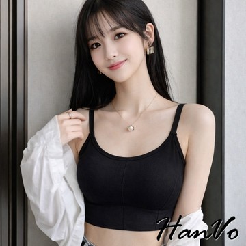 【HanVo】優雅美型背心小可愛 細肩帶背心 背心上衣 bratop背心 女背心 小可愛 內搭背心 A09-5028
