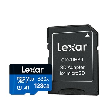 Lexar 633x microSDXC UHS-I A1 U3 128G 記憶卡(附轉卡/10年保)