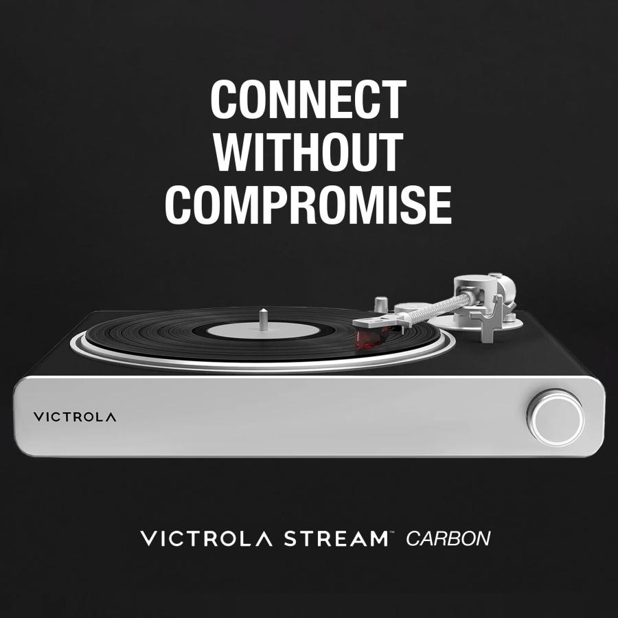 Victrola Stream Carbon Turntable 33-1 ＆ 45 RPM Vinyl Record Player, Works with Sonos Wirelessly, High Precision Cartridge, Semi-Automatic, Wi-Fi,