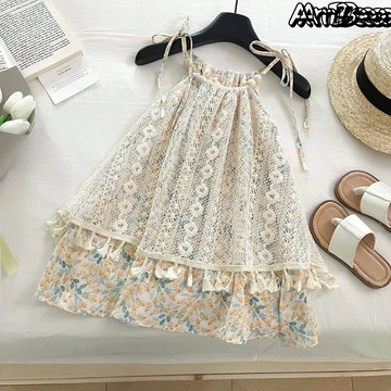 【Arbea】夏日韓版女童碎花甜美吊帶裙寶寶洋氣甜妹可愛童裙【C1357】