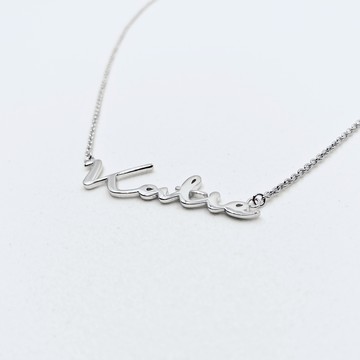 【Isha Jewelry】英文姓名純銀項鍊 潮流手寫字體 | 獨一無二。純銀一體成型
