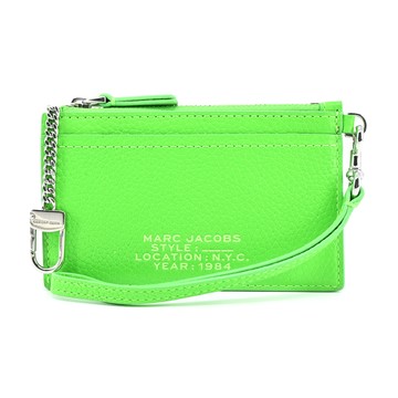 MARC JACOBS THE LEATHER ZIP壓印LOGO拉鍊鑰匙圈卡片夾/零錢包-蘋果綠_廠商直送