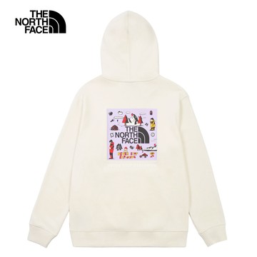 【uncle belly】男女款米白色趣味印花長袖帽T｜8JRSQLI