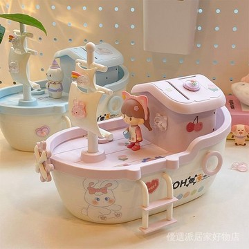 存錢罐 儲蓄罐 存錢筒 存錢桶 存錢箱 存錢罐公主風2024款禮物鑰匙存錢罐女孩兒童帆船存錢筒ins高顔值