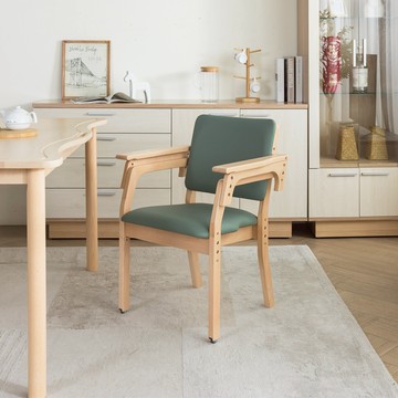 H&D 東稻家居 欣樂活調節工學椅 附輪  孔雀綠皮  1個