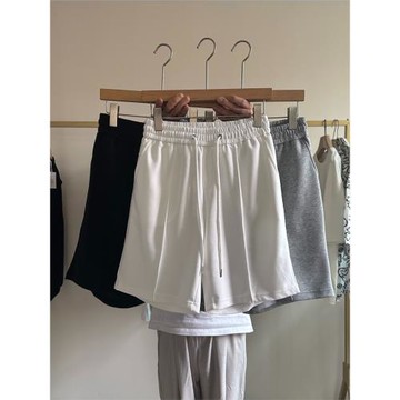 2024東大門純色運動短褲男夏季新款五分褲男寬松中褲休閑沙灘褲子